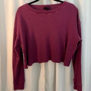 Rebel Rogue Burgundy Long Sleeve Crop Top